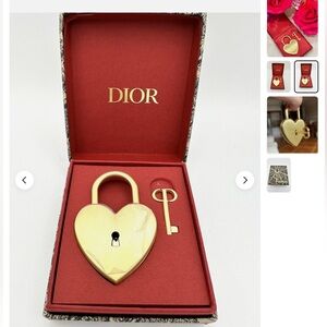 Dior Heart Padlock Cadena & Key W/Box Limited New In Box